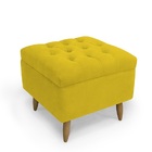 Puff Decorativo Isis Suede Amarelo - Meular Decorações