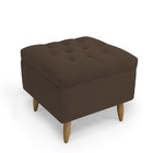 Puff Decorativo Isis Suede Marrom - Meular Decorações