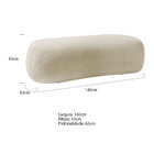 Puff Decorativo Itália 140cm Sala Escritorio Luxo Bouclé - Am