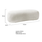 Puff Decorativo Itália 160cm Sala Escritorio Luxo Bouclé - Am