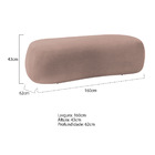 Puff Decorativo Itália 160cm Sala Escritorio Luxo Linho - Doc