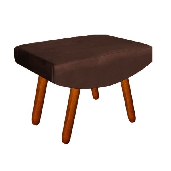 Puff Decorativo Josy Pés Palito Suede Marrom – D'rossi