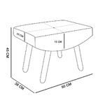 Puff Decorativo Josy Suede Rosa Bebê Pés Palito Castanho D'ro