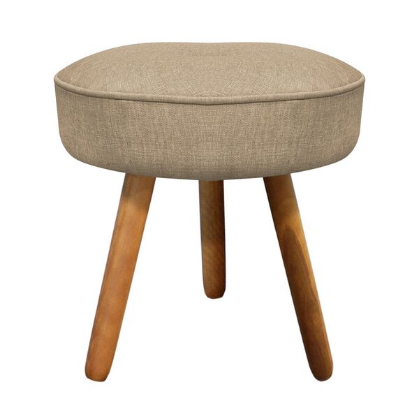 Puff Decorativo Julia Redondo Linho Palha A32 - D'rossi