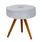 Puff Decorativo Julia Redondo Suede Cinza - D'rossi