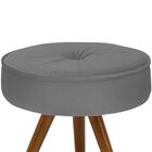 Puff Decorativo Julia Redondo Suede Grafite - D'rossi