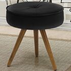 Puff Decorativo Julia Redondo Suede Preto - D'rossi