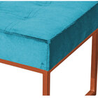 Puff Decorativo Karina Base Bronze Veludo Azul Turquesa - Mon
