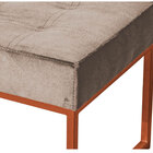 Puff Decorativo Karina Base Bronze Veludo Cappuccino  - Monta