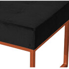 Puff Decorativo Karina Base Bronze Veludo Preto - Montanaris