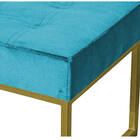 Puff Decorativo Karina Base Gold Veludo Azul Turquesa - Monta