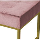 Puff Decorativo Karina Base Gold Veludo Rosê - Montanaris Dec