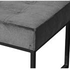 Puff Decorativo Karina Base Preta Veludo Cinza - Montanaris D