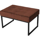 Puff Decorativo Karina Base Preta Veludo Marrom - Montanaris