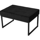 Puff Decorativo Karina Base Preta Veludo Preto - Montanaris D