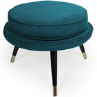 Puff Decorativo La Pétala Pés Duo Veludo Turquesa - Casaepolt