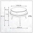 Puff Decorativo La Pétala Pés Duo Veludo Turquesa - Casaepolt