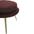 Puff Decorativo La Pétala Pés Palito Gold Veludo Marsala - Ca