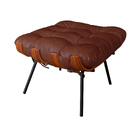 Puff Decorativo Laura 65cm Couro Marrom Avermelhado - Sallar