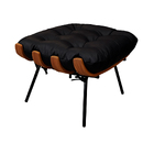 Puff Decorativo Laura 65cm Couro Preto - Sallar Home