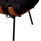 Puff Decorativo Laura 65cm Couro Preto - Sallar Home