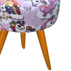 Puff Decorativo Lavinia Suede Estampado Pes Castanho - Ssx Mu