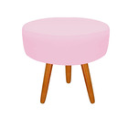 Puff Decorativo Lavinia Suede Pes Castanho - Ssx Multicoisas