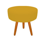 Puff Decorativo Lavinia Suede Pes Castanho - Ssx Multicoisas