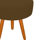 Puff Decorativo Lavinia Suede Pes Castanho - Ssx Multicoisas