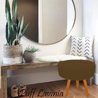 Puff Decorativo Lavinia Suede Pes Castanho - Ssx Multicoisas