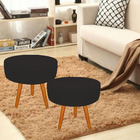 Puff Decorativo Lavinia Suede Pes Castanho - Ssx Multicoisas