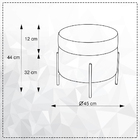 Puff Decorativo Lewis 45x45 Cm Pés Mustard Veludo Granizo - C