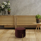 Puff Decorativo Lewis 45x45 Cm Pés Mustard Veludo Marsala - C