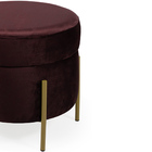 Puff Decorativo Lewis 45x45 Cm Pés Mustard Veludo Marsala - C