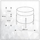 Puff Decorativo Lewis 45x45 Cm Pés Preto Veludo Marrom Claro/