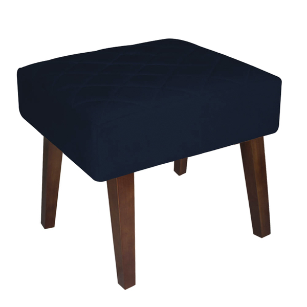 Puff Decorativo Lisa Suede Azul Marinho - Dominic Decor