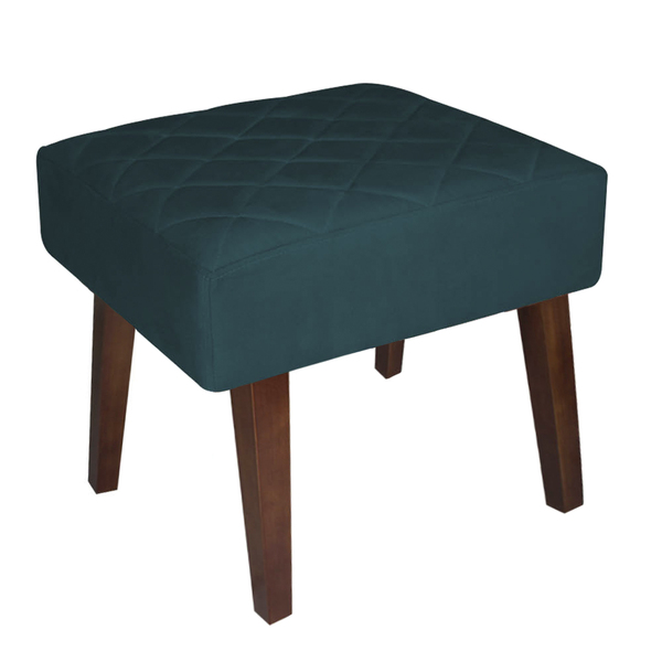 Puff Decorativo Lisa Suede Azul Turquesa - Dominic Decor