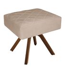 Puff Decorativo Lisa Suede Bege Com Base Giratória  - Dominic