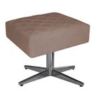 Puff Decorativo Lisa Suede Bege Rosado Com Base Giratória Aço