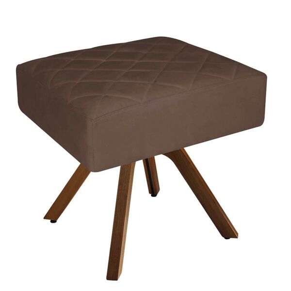 Puff Decorativo Lisa Suede Cappuccino Com Base Giratória  - D