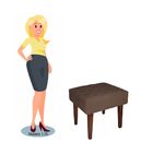 Puff Decorativo Lisa Suede Cappuccino - Dominic Decor