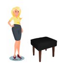 Puff Decorativo Lisa Suede Preto - Dominic Decor