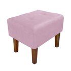 Puff Decorativo Livia Pés Chanfrado Suede Rosa Bebê – D'rossi