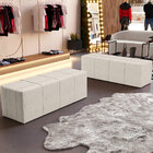 Puff Decorativo Living Sala De Estar 140 Cm Roma W01 Linho Cr