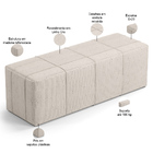 Puff Decorativo Living Sala De Estar 140 Cm Roma W01 Linho Cr