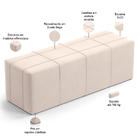 Puff Decorativo Living Sala De Estar 140 Cm Roma W01 Suede Be