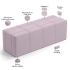 Puff Decorativo Living Sala De Estar 140 Cm Roma W01 Suede Ro