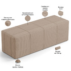 Puff Decorativo Living Sala De Estar 160 Cm Roma W01 Linho Be