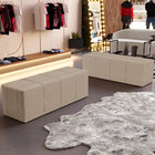 Puff Decorativo Living Sala De Estar 160 Cm Roma W01 Linho Be