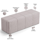 Puff Decorativo Living Sala De Estar 160 Cm Roma W01 Linho Be